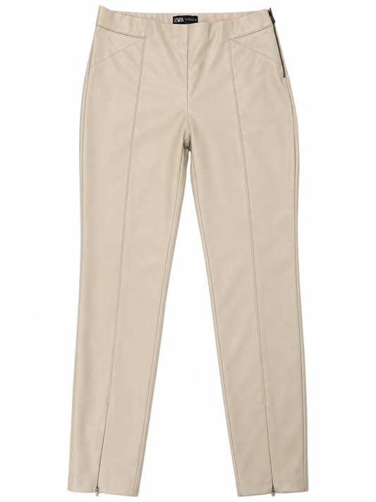 M-L Pantalon cuir ZARA